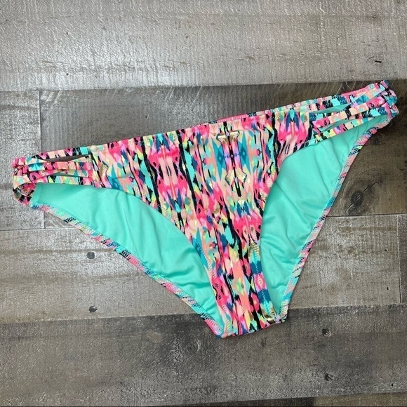 NWOT Shade & Shore Multicolored Strappy Bikini Bottom Medium - Picture 8 of 8